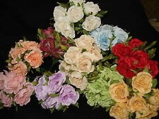 6 rose roselline fiorellini artificiali bomboniere confetti decorazioni FIORI