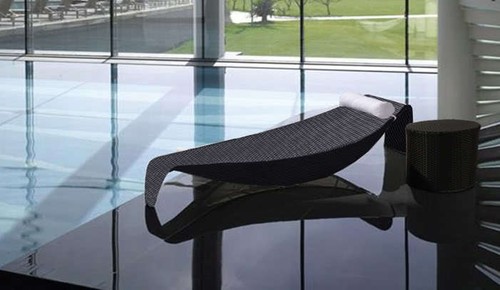 Lettino sdraio rattan nero - lettino, con