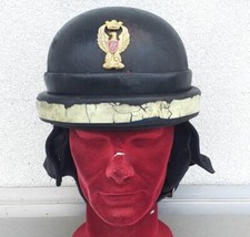 Casco Ubott in cuoio e sughero da Motociclista della P.S. anni '50