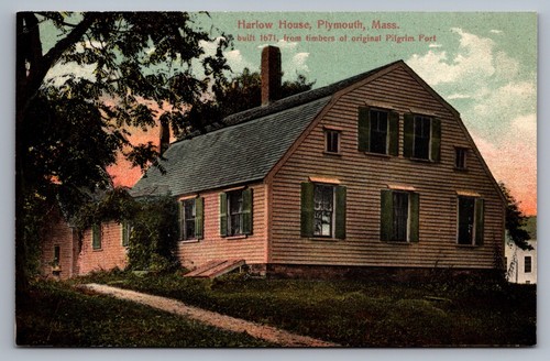 Cartolina harlow house pilgrim - harlow,