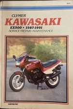 Manuale officina Kawasaki GPZ500 / EX500 Clymer dal 1987 al 1991 buone condizioni 