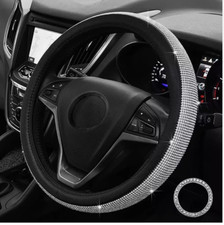 COPRIVOLANTE UNIVERSALE AUTO VOLANTE PROTEZIONE ANTISCIVOLO COVER PELLE STRASS