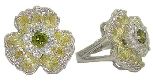 Anello peridoto verde - anello, fiore