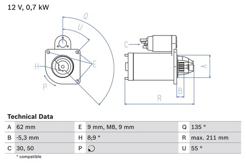 Motorino avviamento bosch - motorino, di