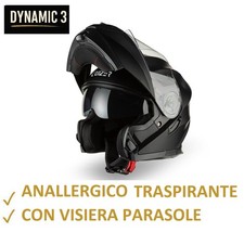 CRUIZER Casco Moto o Scooter Modulare Omologato Doppia con Visiera da Sole Nero