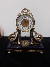 Sevre ACF Orologio da tavola, camino,comò blu decori oro