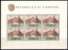 1951 SAN MARINO, 500 lire Bruno foglio veduta, n. 12 - Splendido senza pieghe - MN
