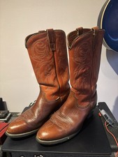 Stivali da cowboy Wolverine vintage anni 80 taglia 10 marroni made in USA pelle western