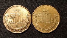 MESSICO - N. 2 MONETE DA 50 CENTAVOS DEL  2003 - 2004
