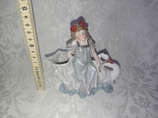 Antica Fanciulla Ragazza con Cigno Biscuit Bisquit Porcellana Vintage *LEGGI*