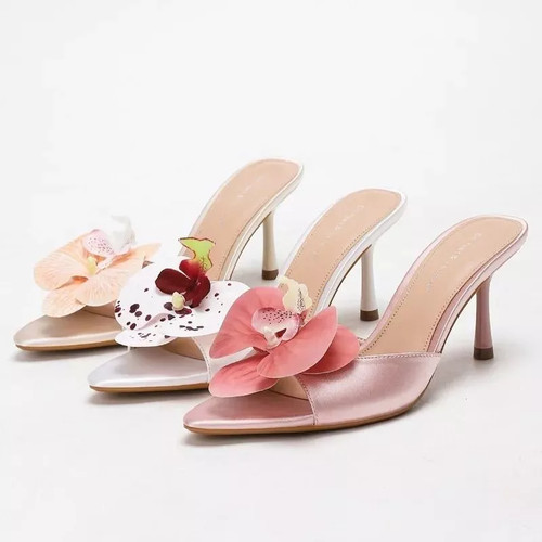 Sabot mule donna satin rosa - mule,