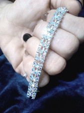 Bracciale Donna Argento 925 Tennis SWAROVSKI ORIGINALI Gioielli  Cristalli Sposa