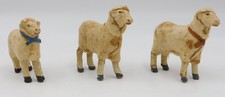 3 figurini pecore con lana vita contadina 6/7 cm ca presepe natività 