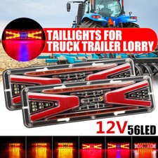 Coppia 12v 56 Led Fari Stop Fanali Posteriori Camion Camper Roulotte Rimorchio
