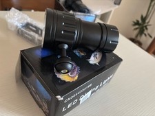 torcia led ricaricabile subacquea, 18000 lumen, fino a 80m sott’acqua