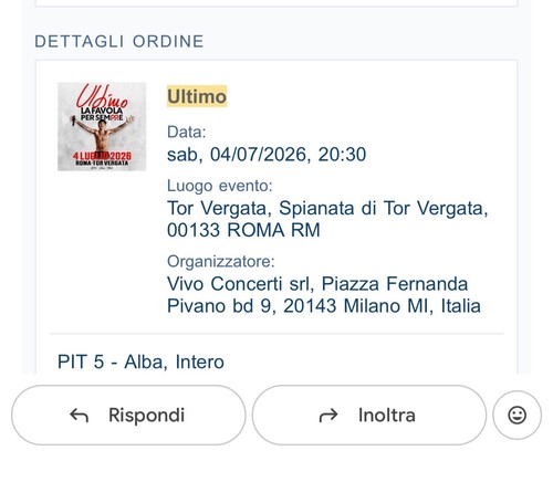 Biglietto ultimo concerto 2026 - biglietto,