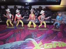 Soldatini Nordista Cowboy Tipo Cromini Xiloplasto Vintage Lotto 5 PZ