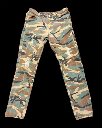 Jeans denim mimetico gamba