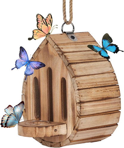 Butterfly house feeder wooden - butterfly,