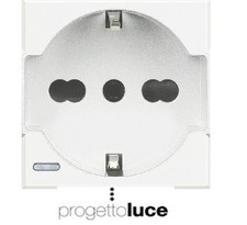 BTICINO AXOLUTE bianco presa schuko P30 bipasso universale HD4140A16