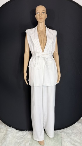 Completo donne gessato bianco - completo,