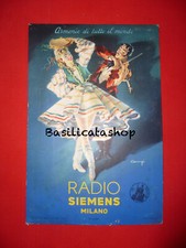Cartonato pubblicitario Radio Siemens Milano 1952 Illustratore Serafino Campi
