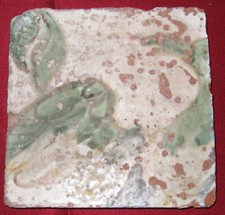  MATTONELLA RIGGIOLA TOZZETTO IN MAIOLICA ANTICA DEL 1500 SICILIA