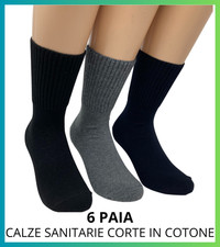6 PAIA Calze Sanitarie da Uomo in Cotone Corte, Calzini Sanitari corti, IRGE