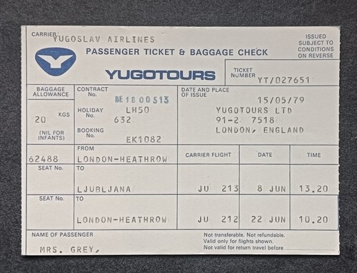 Yugotours londra 1979 - yugotours,,