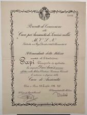 VENTENNIO CC.NN. BREVETTO CONCESSIONE CROCE ANZIANITÀ MVSN DIPLOMA A.XVI° 1938