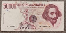 50000 LIRE BERNINI 1° TIPO LETTERA A 15/03/1984 BB