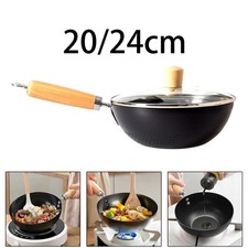 Wok in ferro con fondo piatto