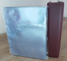 raccoglitore rosso con 50 fogli trasparenti 3 tasche per banconote cartamoneta