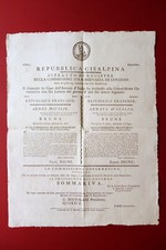 Grida Repubblica Cisalpina Armata d'Italia Ordine Pubblico Lombardia Milano 1800