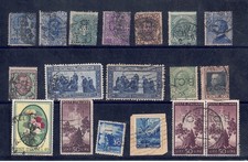 #81  Perfins area italiana 18 valori con varie sigle