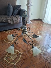  Lampadario In Ferro Battuto A
