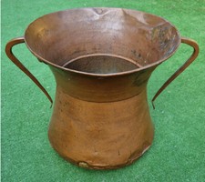 Antica pentola bollitore in rame con manici x cucina rustica agriturismo