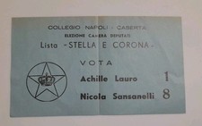 a- Invito  elettorale anni '50 Achille Lauro Partito Monarchico Napoli Caserta