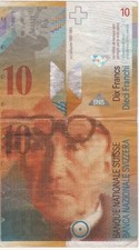 banconota svizzera 10 franchi "Le Corbusier" circolato (come da foto)