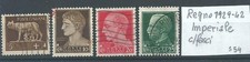 4 francobolli Italia Regno 1929-42 serie Imperiale c/fasci cent 5-10-20 e 25