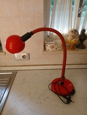 Lampada da tavolo Veneta Lumi vintage anni 70 rossa grande