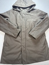 Uniqlo Giacca Uomo L Verde Ibrido 90% Piumino Parka Cappotto Zip a Scatto