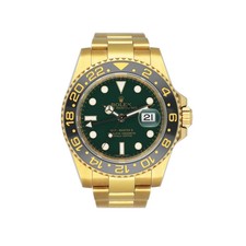Rolex GMT-Master II 116718LN quadrante verde oro giallo orologio uomo scatola documenti