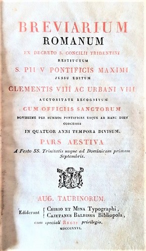 Breviarium romanum pars - breviarium,