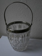 Porta ghiaccio anni '60 cestello secchiello acciaio vetro marchiato G-mi-A 