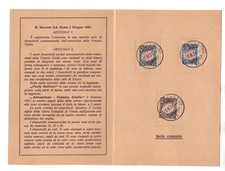 Annessione di Trieste all'Italia - Folder precursore n. P 1