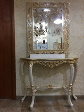 CONSOLLE E SPECCHIO IN LEGNO