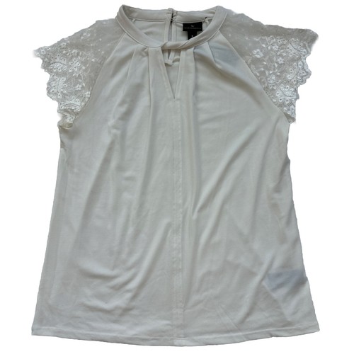 Camicia blusa pizzo panna