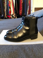TOD'S LUSSO BOOTS PELLE CHELSEA BLACK SEMI PATENT ORIGINAL 9 US 39 EUR 6 UK