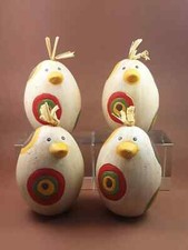 Lotto di 8 uova porcellana decorate a mano h 8 cm